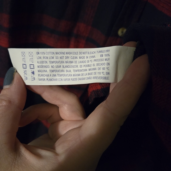 Forever 21 Navy & Red Plaid Button Down dress, Size Small - Picture 8 of 11